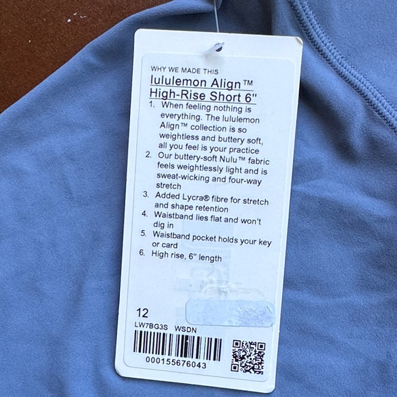 lululemon Align High Rise Short 6” Sky Blue Bike Shorts - Picture 2 of 5